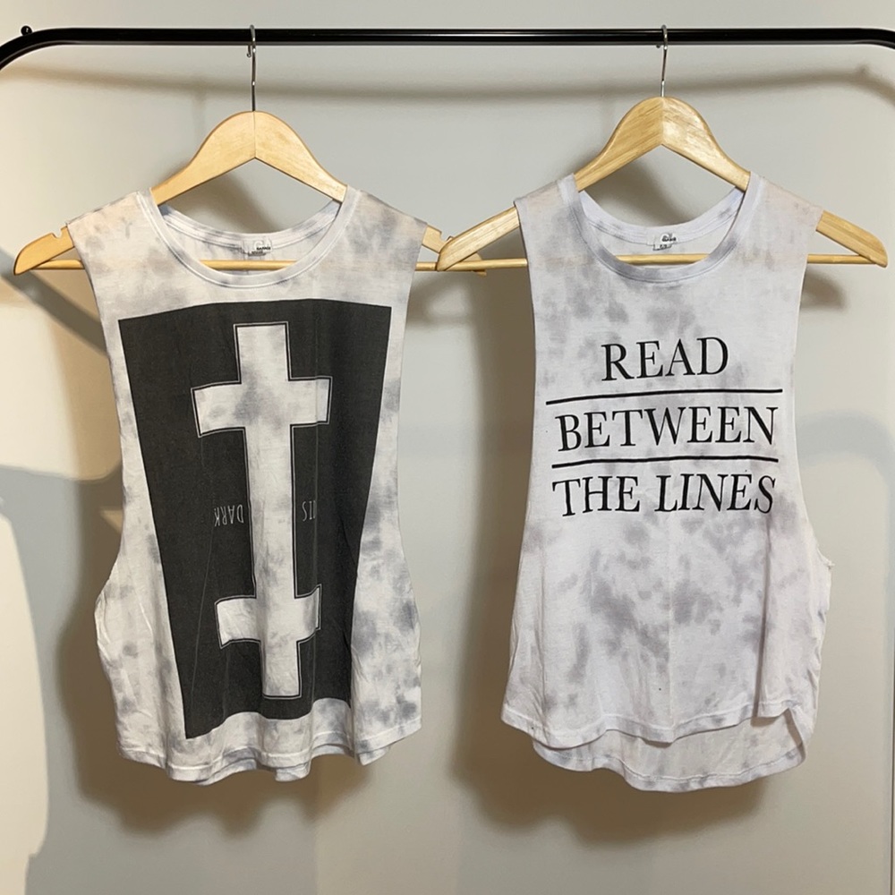 2 PACK 🚨 Garage Tie-dyed Graphic Muscle Tanks